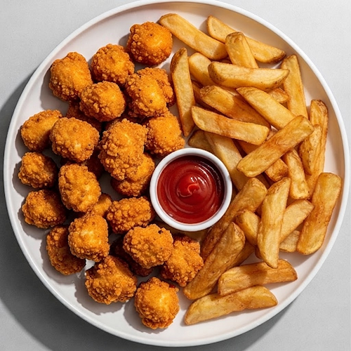 Popcorn Chicken With Chips 