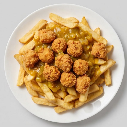 Chips, Popcorn & Curry Sauce 